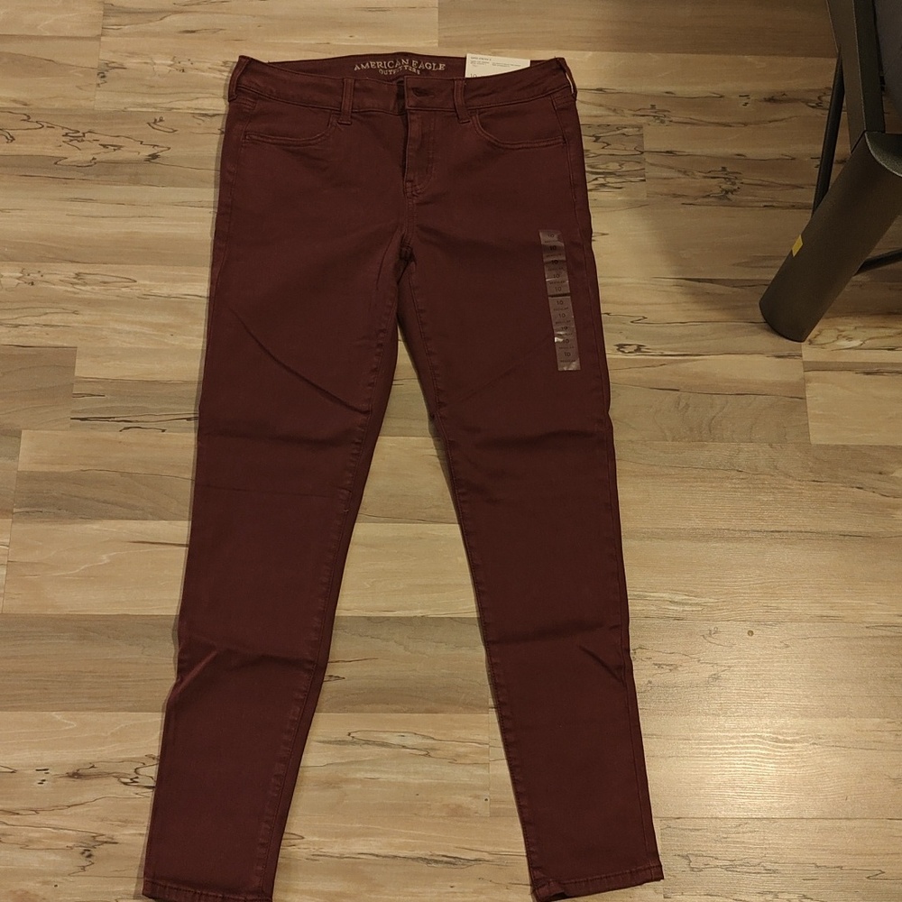 American Eagle size 10 purple super low rise regular jegging